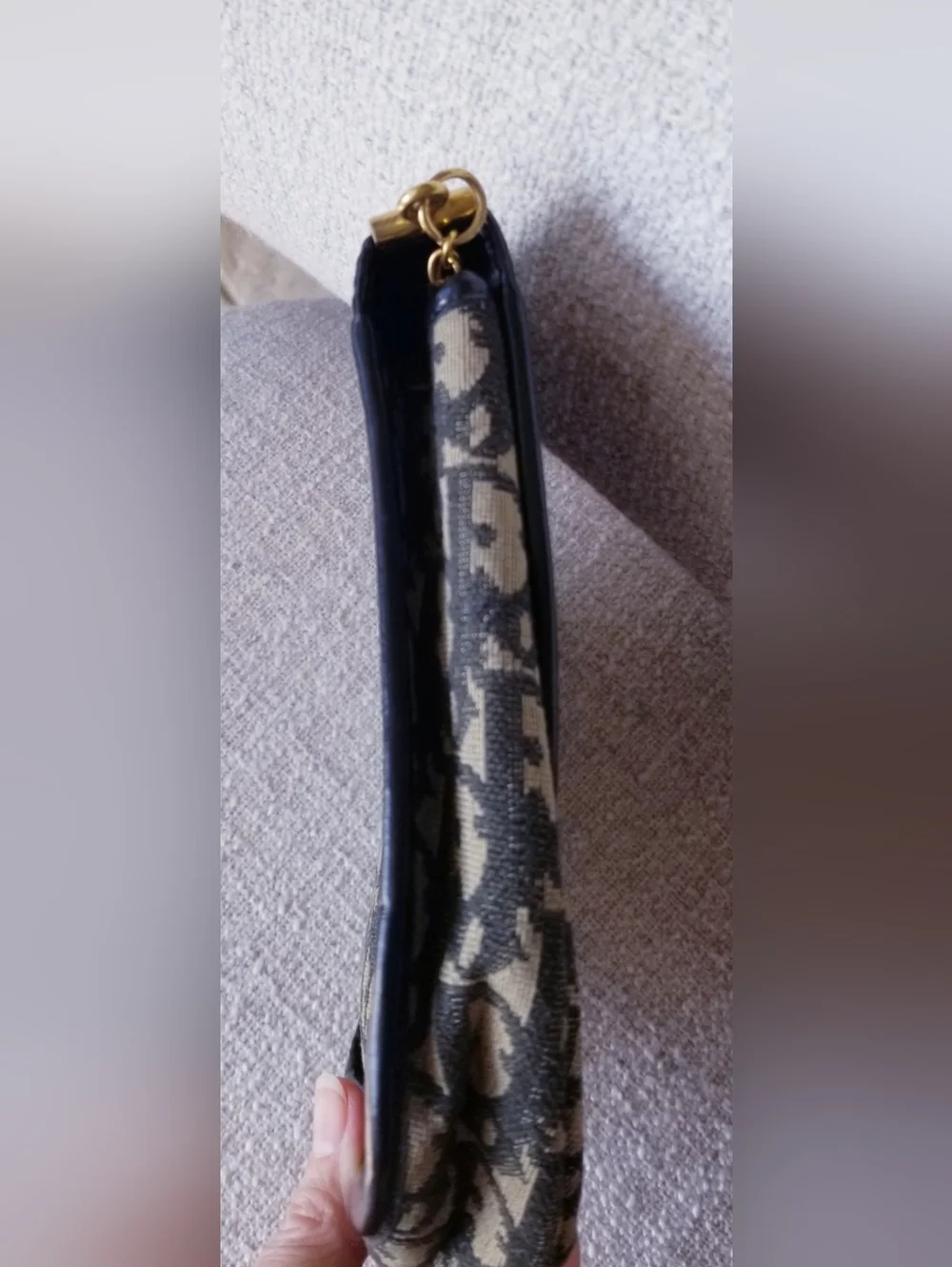 Vintage Dior Black & Beige Monogram Crossbody Bag - Picture 3 of 7